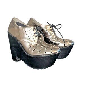 Jeffrey Campbell Lykke Platform "Ziggy Stardust" Disco Mod Bootie Shoes Size 8.5